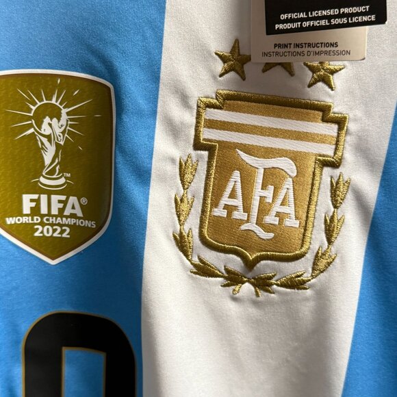 Adidas Argentina Soccer Jersey Mens 2XL Striped Messi #10 World Cup 2022 NEW - Picture 8 of 15
